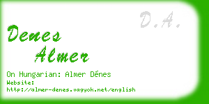 denes almer business card