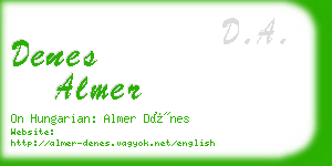 denes almer business card